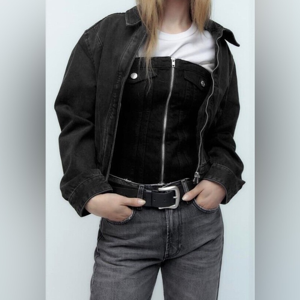 Zara denim corset top